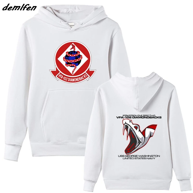 

Spring Autumn Fashion Hoodies Vfa102 Diamondbacks Squadron United States Navy Sweatshirt Men Fleece Cool Jacket Coat Harajuku
