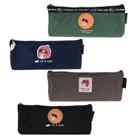 little pilot pattern embroidery canvas pencil bag pen case kids gift cosmetic stationery big capacity pencil pouch