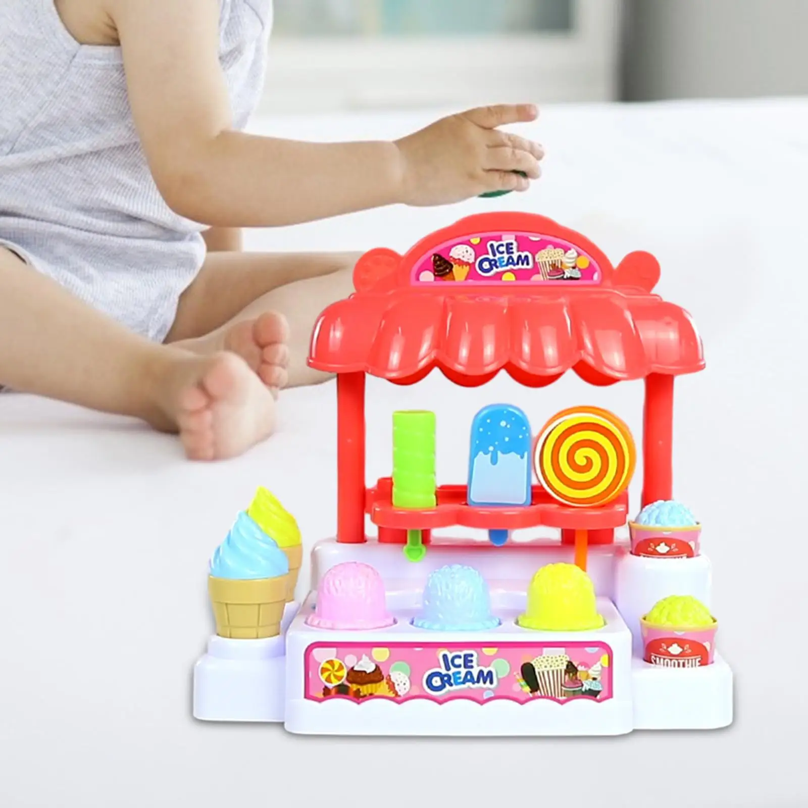 

Ice Cream Truck Role Play Game Playset Preschool Toys Multicolour Playset for Pretend Play Toy Educational Toys Wooden Toy