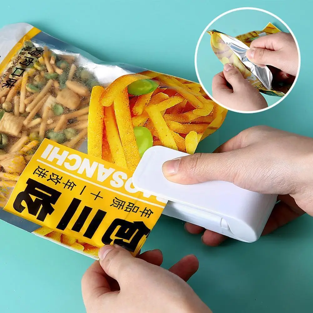 

New Mini Bag Sealer Food Package Sealing Bags Tool Bag Portable Closure Sealer Plastic Packing Heat Thermal Gadget Kitchen B6I0