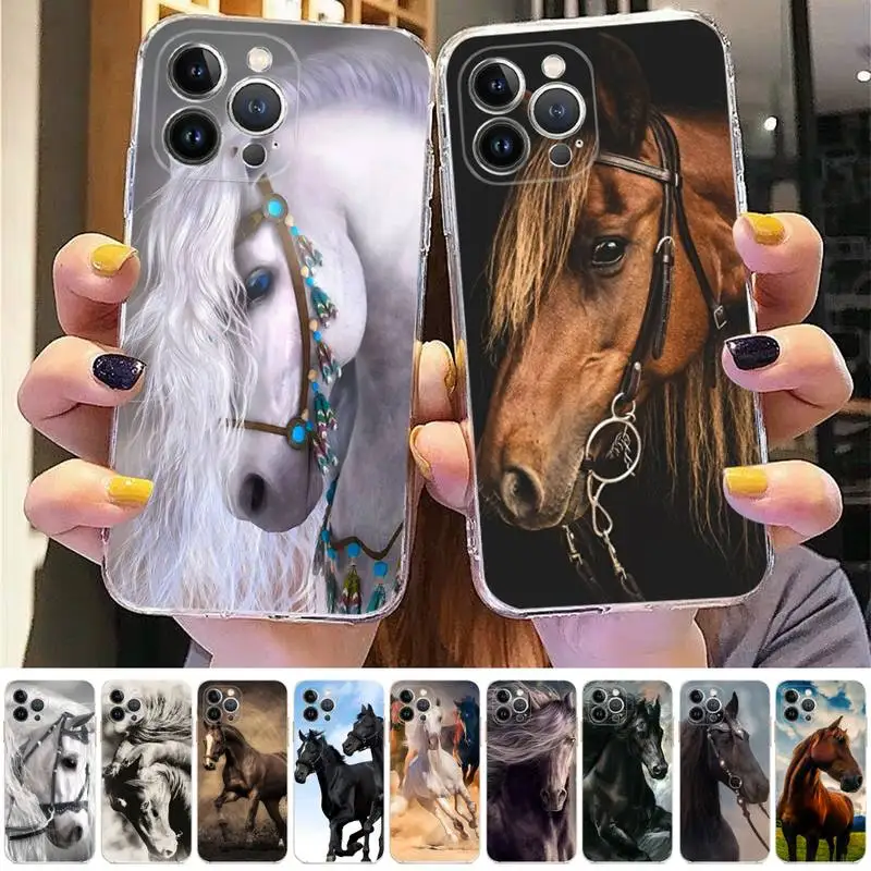 

Running Horse Phone Case For iPhone 14 11 12 13 Mini Pro XS Max Cover 6 7 8 Plus X XR SE 2020 Funda Shell