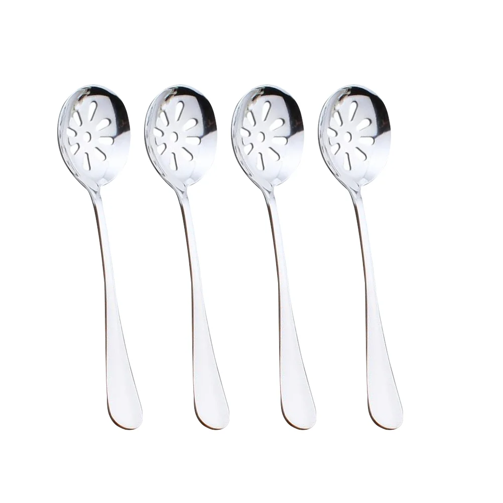 

4 Dining Spoons, Dinner Spoons Stainless Steel Serving Spoons Creative Hollow- out Soup Spoons for Home Restaurant