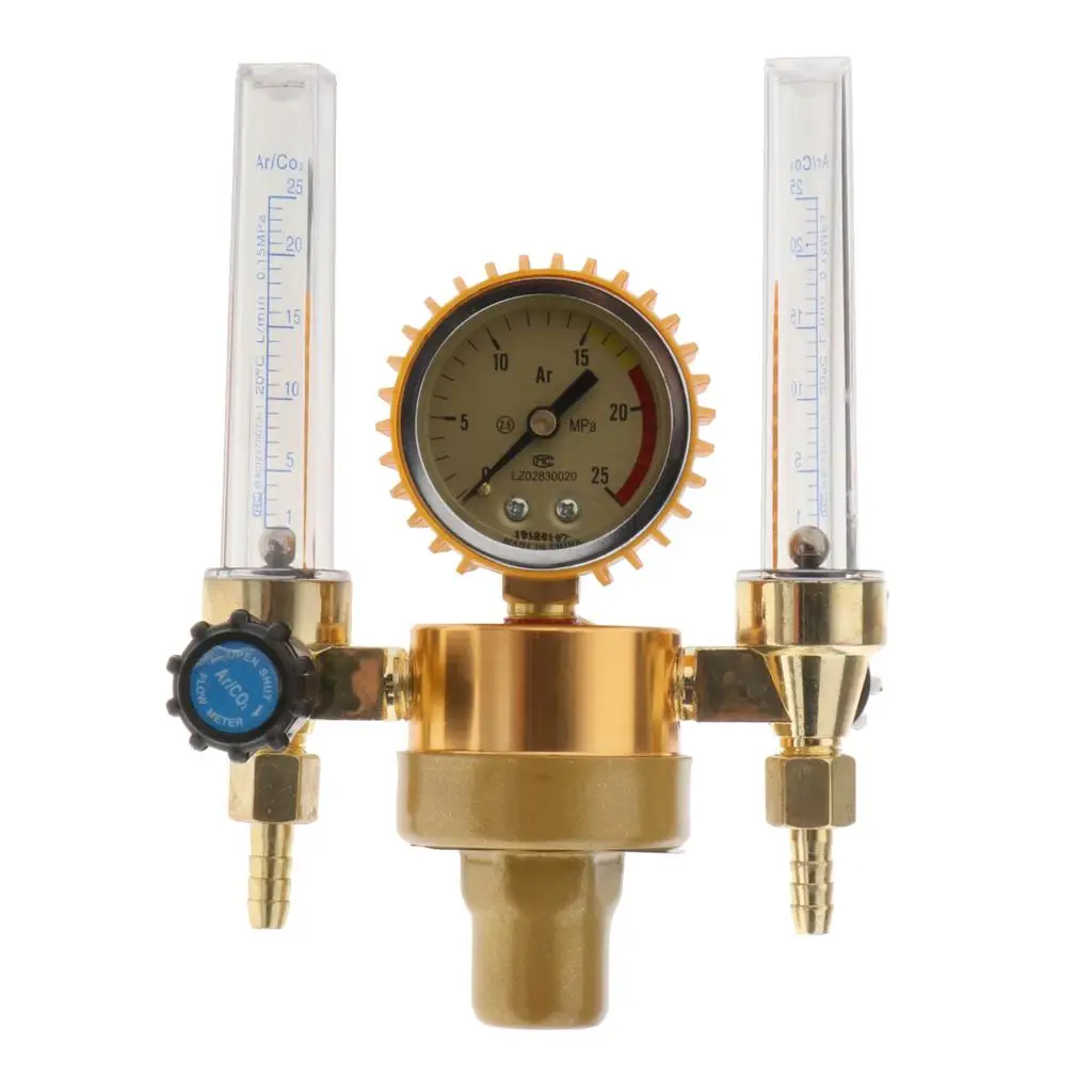 

1x Practical Argon CO2 Mig Tig Flow Meter 2 Tube Regulator Welding Gas Gauge