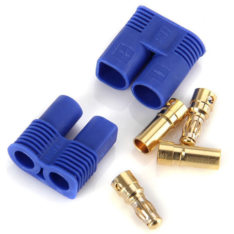 

LEADER SOLAR Free Shopping1/5/10/50/100 Pairs/Lot 3.5mm Male/Female EC3 Style Connector Gold Bullet Plug for RC Part