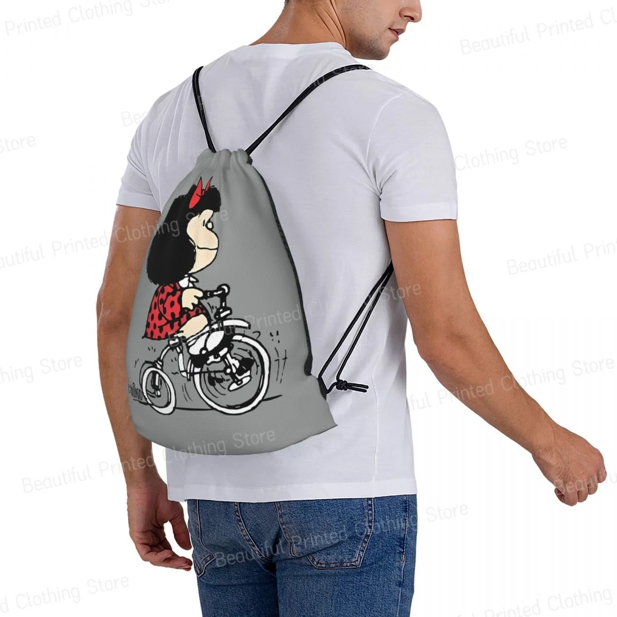 Mafalda Como Siempre Сумки на шнурке Складной спортивный рюкзак для спортзала Портативный