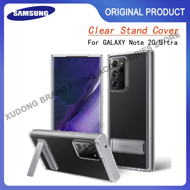 

Genuine Samsung Galaxy Note 20 Ultra 5G Clear Standing Back Cover for Galaxy Note20 Transparent with Stand TPU Protective Case