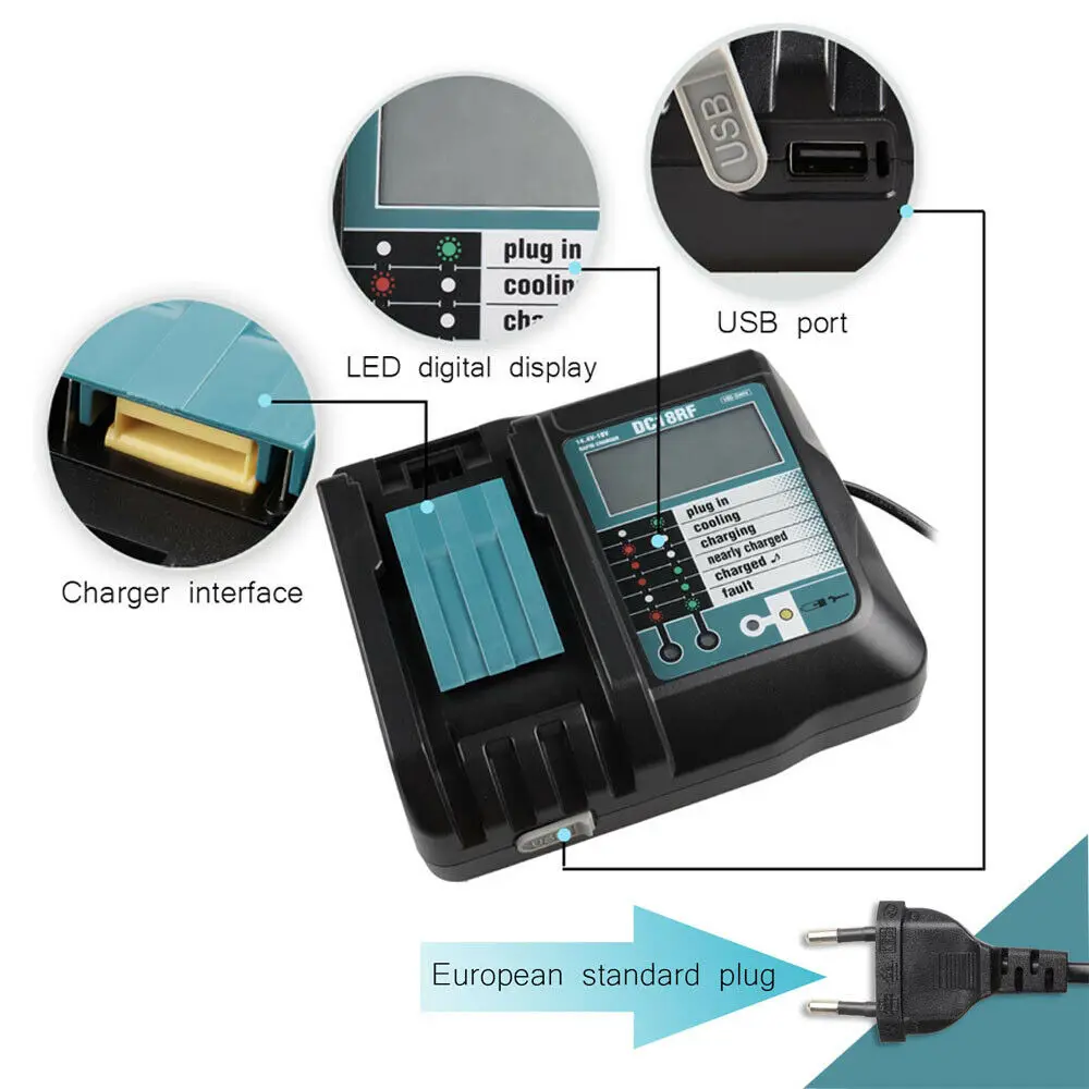 

Зарядное устройство для аккумуляторов, 18 в, 14,4 В, BL1445, BL1440, BL1430, BL1860, BL1840, BL1850