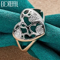 doteffil 925 sterling silver aaaaa zircon heart ring for woman fashion wedding engagement party gift charm jewelry