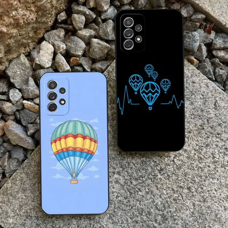 

Hot Air Balloon Phone Case For Sumsung S23 S22 S21 Plus Ultra A13 A23 A33 A53 A52 A51 A22 A30 A32 A50 Black Soft Cover