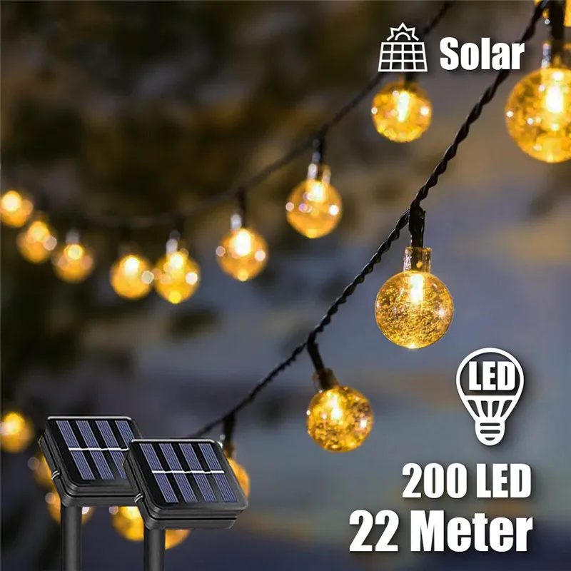 

String Light Solar 200 LEDs Fairy Lights Outdoor Garden Wedding Decoration Lamp 22M IP65 Waterproof Garland Christmas Light