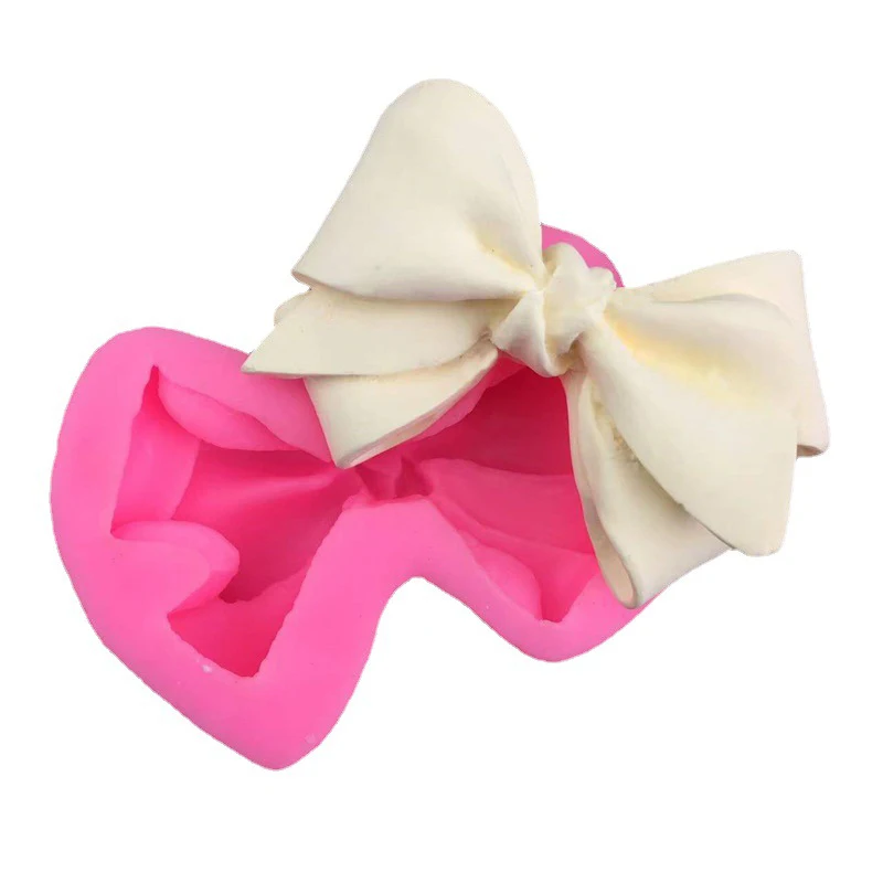 

DIY 3D bow shape sugar cake mold bow tie silica gel mold Chocolate fudge cake decoration Tool kitchen tool