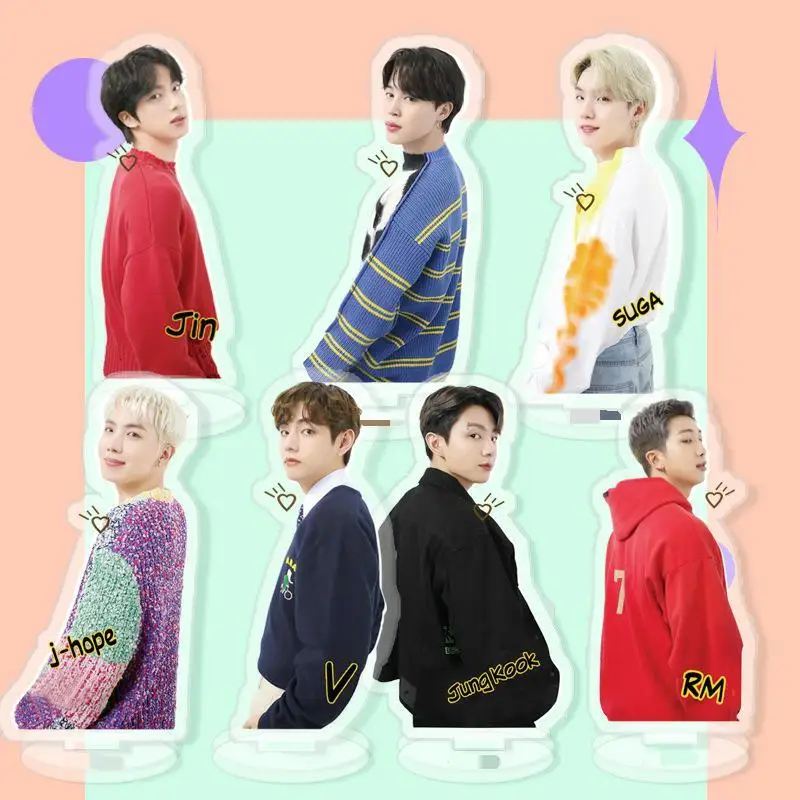 

KPOP Bangtan Boys New Album Proof 10cm HD Acrylic Double Sided Model Doll Stand Desk Decorative Accessories Fan Birthday Gifts