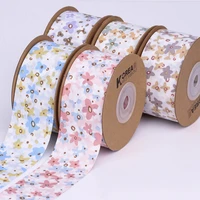 5yards colorful small floral ribbon diy bow childrens hair accessories straw hat decoration shoes flower printing ribbon