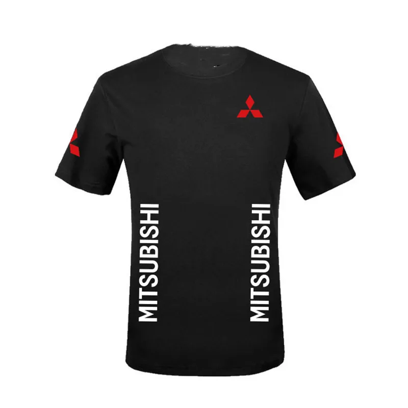 

Mitsubishi logo print Men 's Summer outdoor Motorcycle Racing Wear Sports transpirable Fast Dry Tee fan Top T - shirt