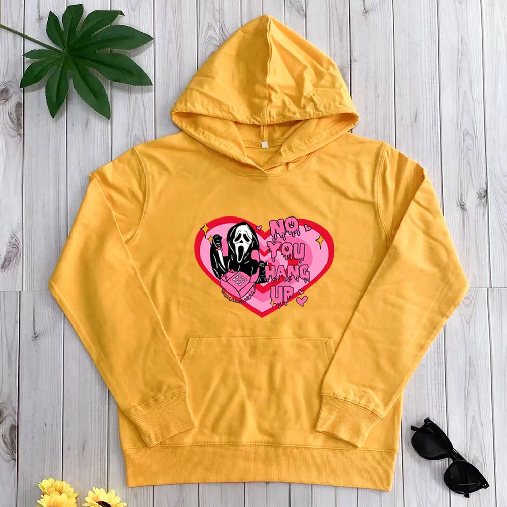 

Новое поступление, смешные толстовки унисекс No You Hang Up на Хэллоуин, 100% хлопок, Осень-зима, повседневные пуловеры, топ с капюшоном и длинным ру...