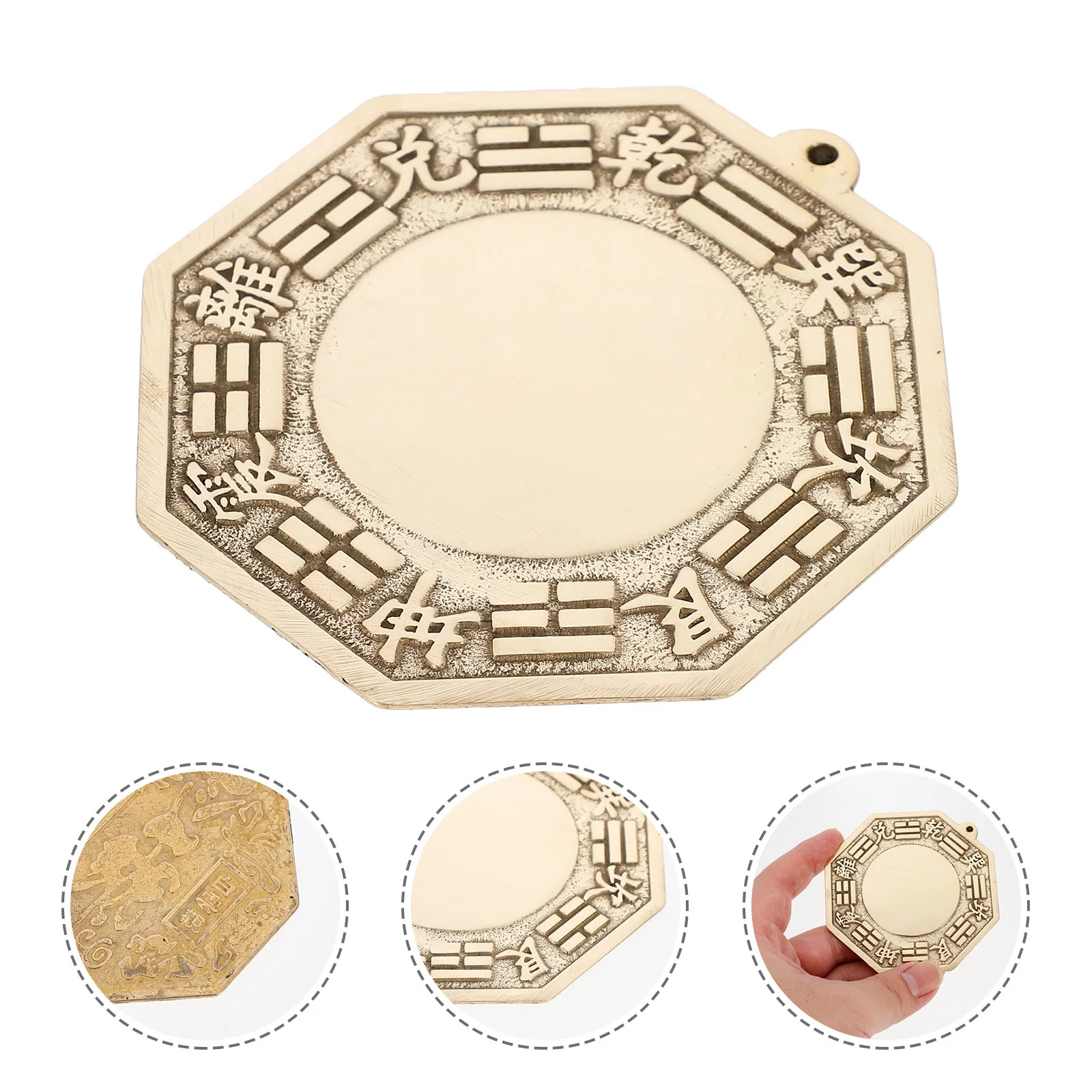 

Mirror Bagua Chinese Concave Brass Convex Ornament Decor Gossip Protection Year Luck Fengshui Octagon Lucky Good Gifts Amulet