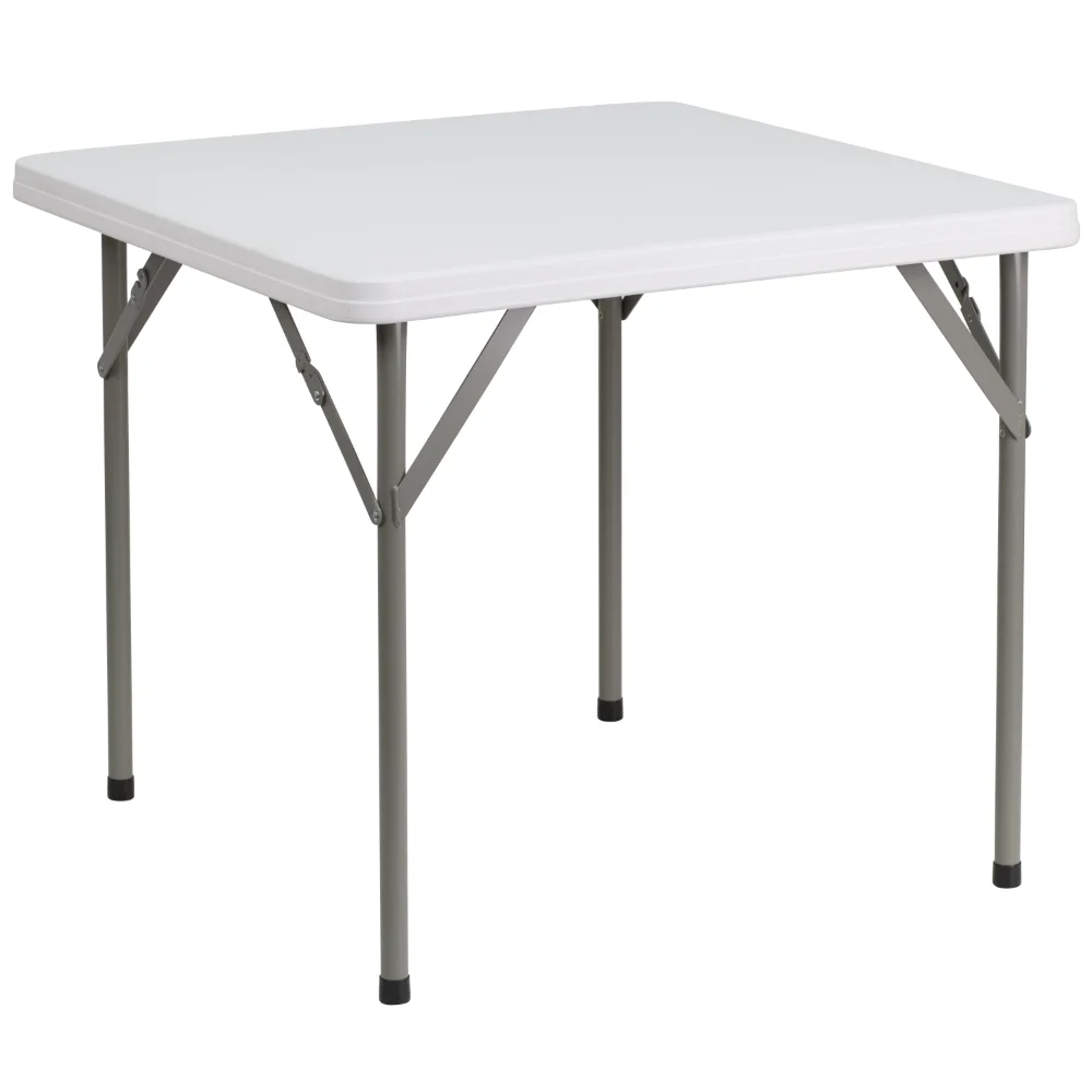 2.85-Foot Square Granite White Plastic Folding Table  Outdoor Table  Camping Equipment  Camping Table Foldable