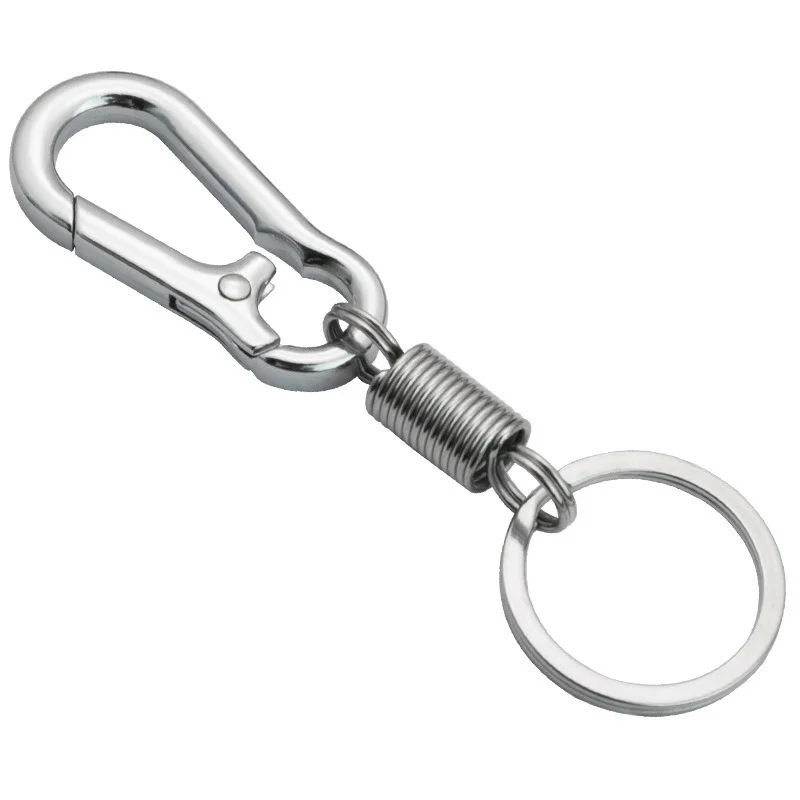 

Spring Key Chain Stainless Steel Gourd Buckle Carabiner Keychain Waist Belt Clip Anti-lost Buckle Hanging Retractable Keyring