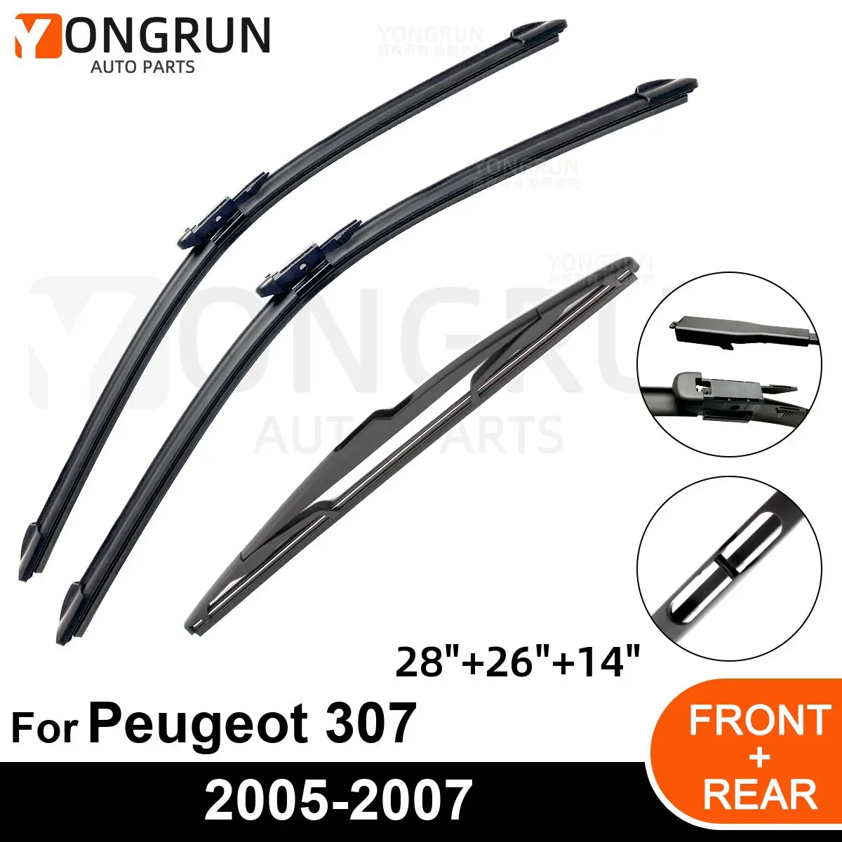 

Щетка стеклоочистителя для Peugeot 307, 28, 26, 14 дюймов, 2005-2007, 2005, 2006, 2007