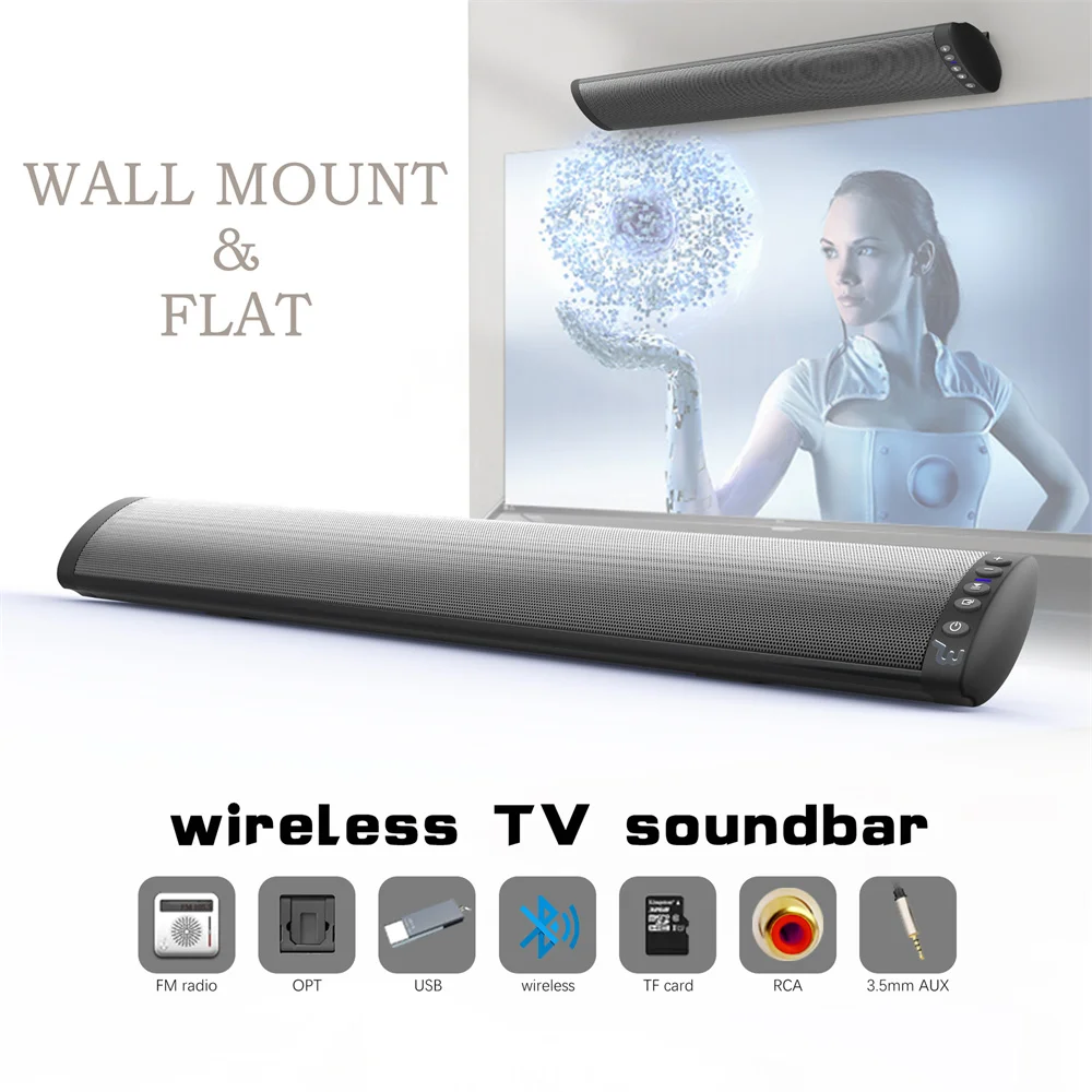 

Powerful Soundbar Sound Radio Blaster Bar Audio TV PC Computer Subwoofer Wireless Echo Wall Home Theater Bluetooth Speaker