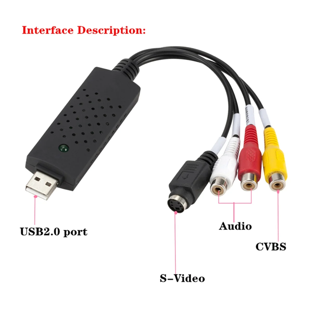 USB-Карта видеозахвата аудио-и видеопреобразователь для преобразования RCA в USB VHS