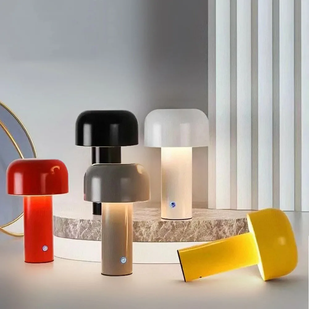 

New Italian Mushroom Lamp Portable Wireless Touch Rechargeable Table Lamp USB Desk Lamp Desktop Decoration Bedroom Night Light