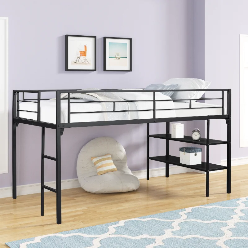 

[Flash Deal] низкая кровать в стиле лофт с подставкой для хранения удобно помещать вещи и просто украсить мебель для спальни [в наличии в США]