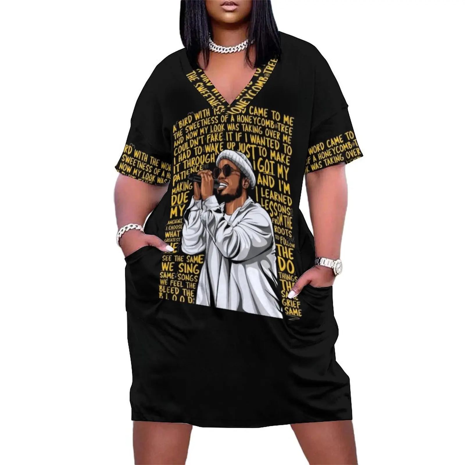 ANDERSON PAAK Свободное платье с карманами платья для выпускного вечера праздничный