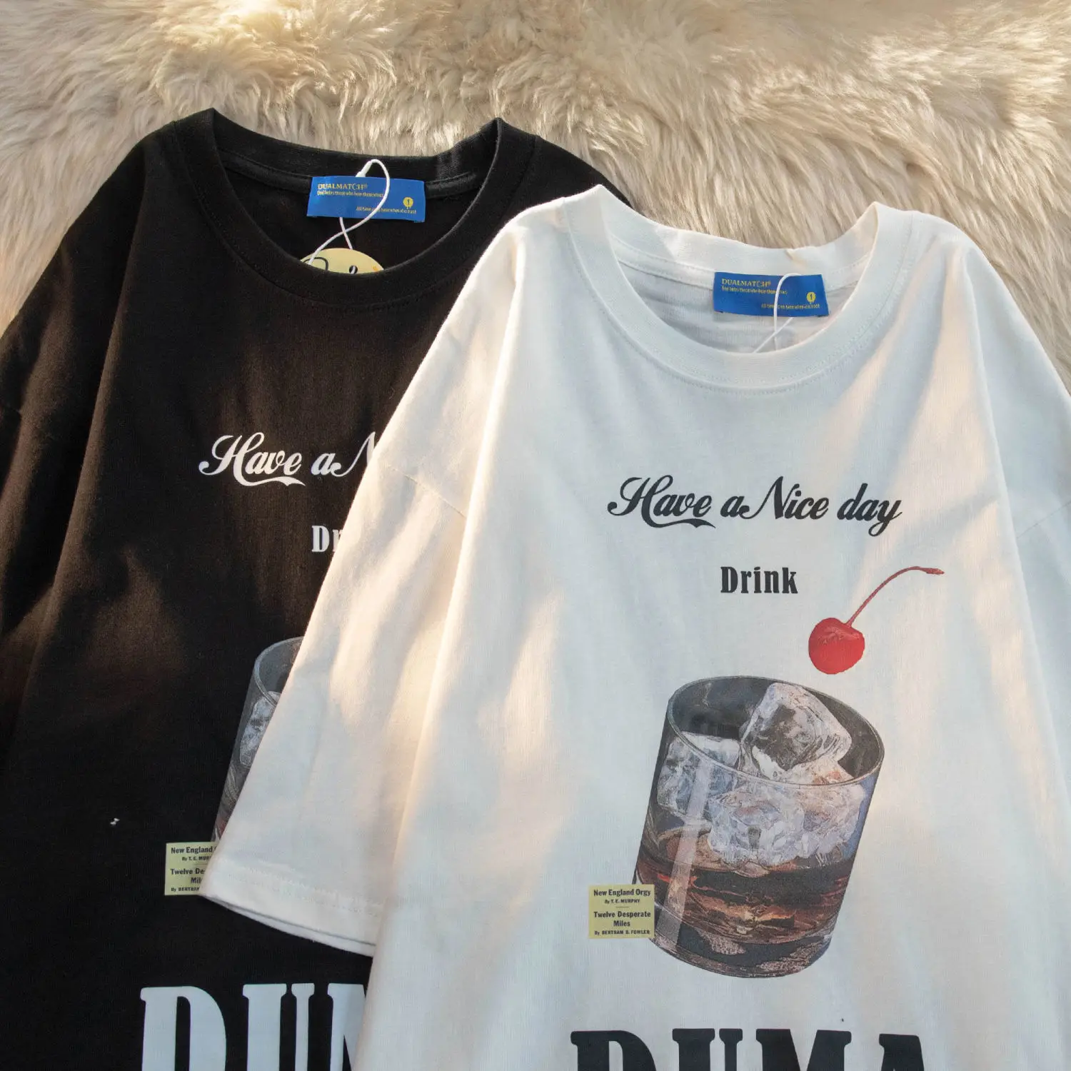 

Iced Drinks Cute T Shirts Men Women Hip Hop Streetwear Loose Casual Tee Tops Summer Oversized T Shirt Man Clothing Couple Tops