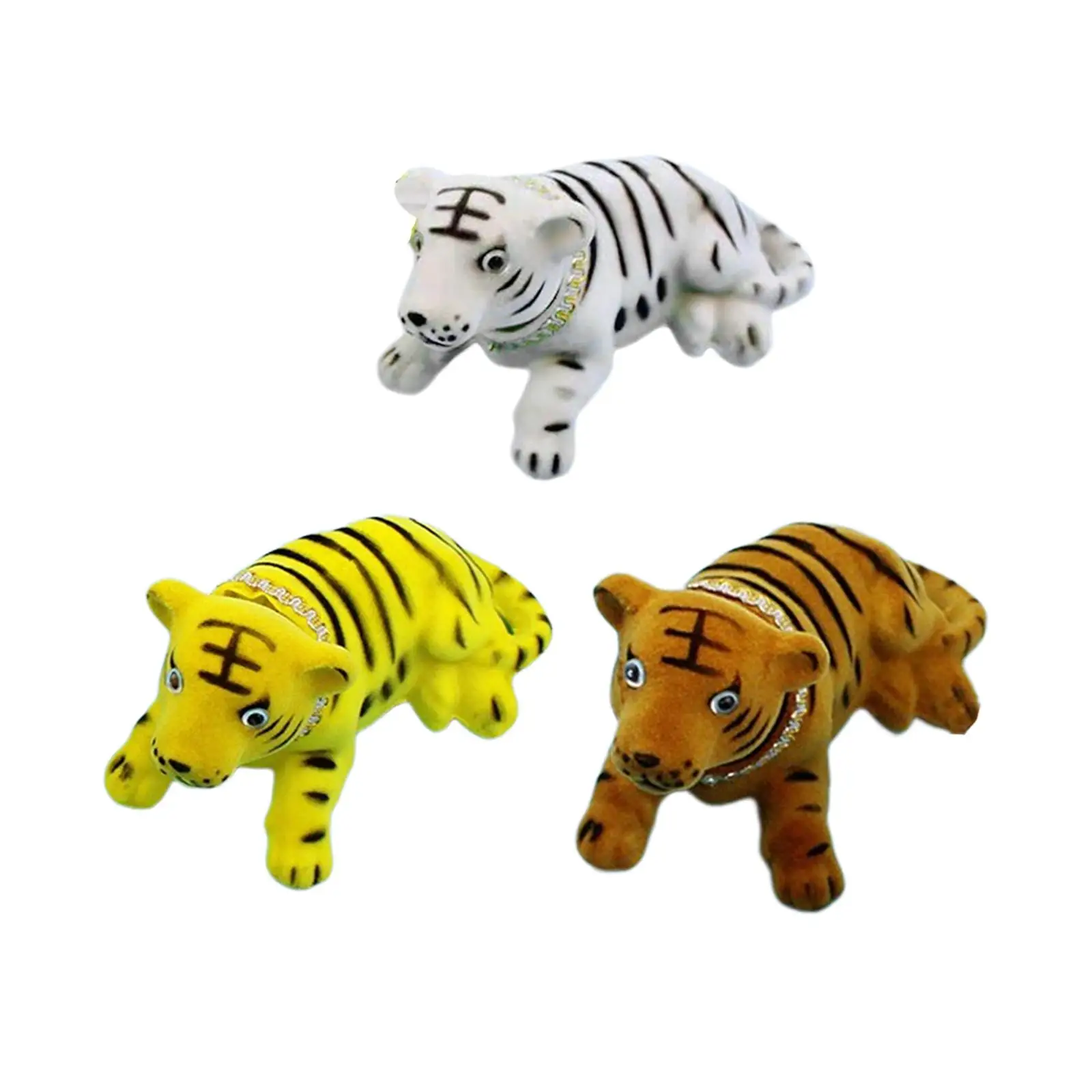 Car Dashboard Nodding Head Tiger Decoration Accessories for Desktop Office