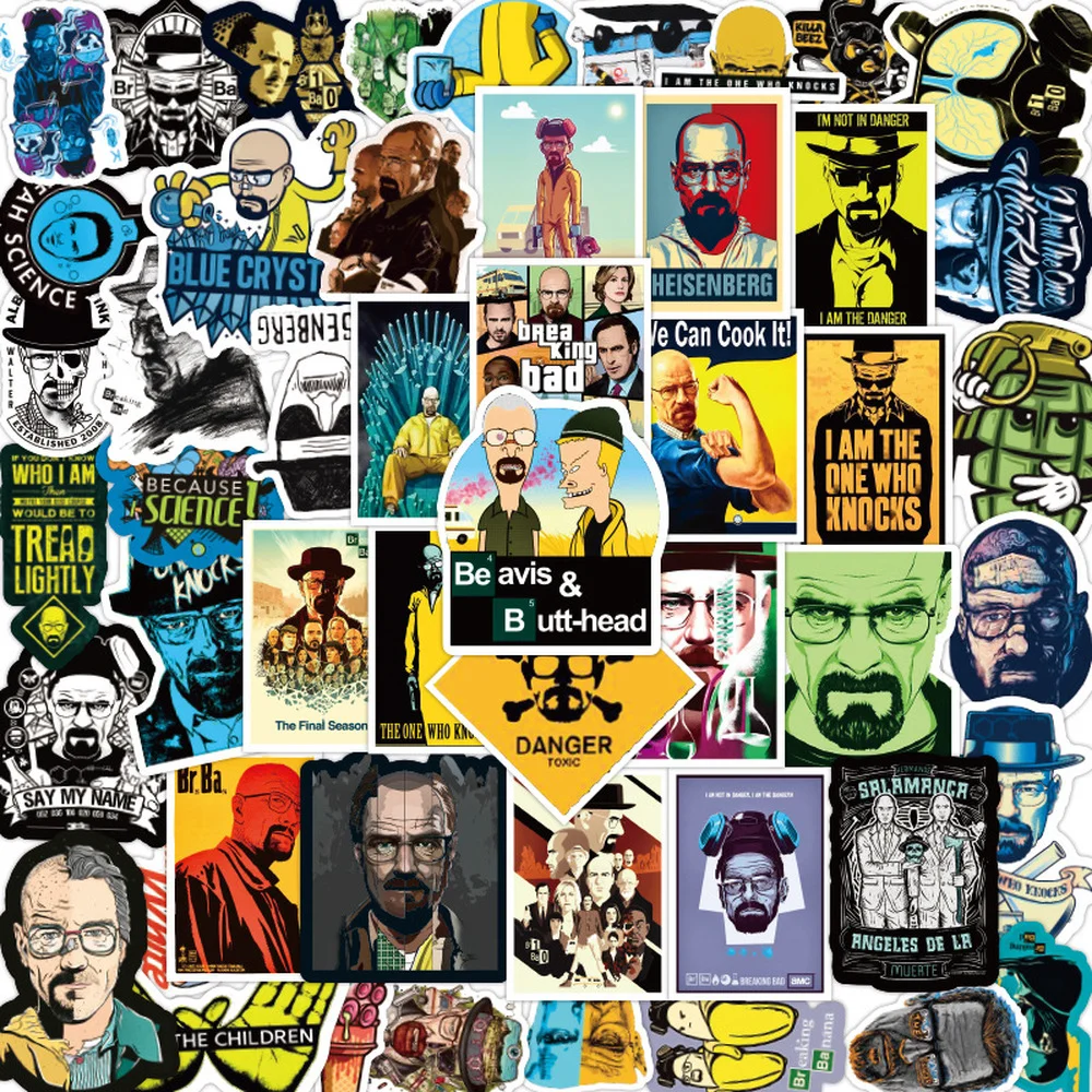 

10/50pcs Classic TV Show Breaking Bad Stickers PVC Waterproof Graffiti Kid Stickers Skateboard Guitar Suitcase Luggage Car Decal