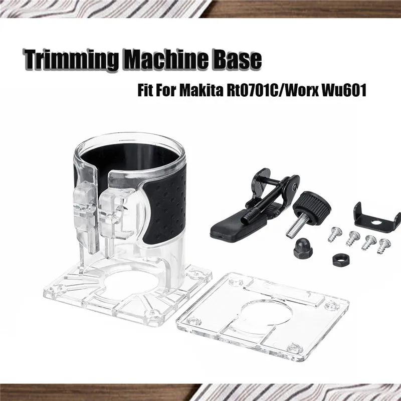 Electric Trimming Machine Hand Trimmer Base Plastic Base Board Woodworking Edge Cutter For Makita RT0701C/Worx WU601 Battery