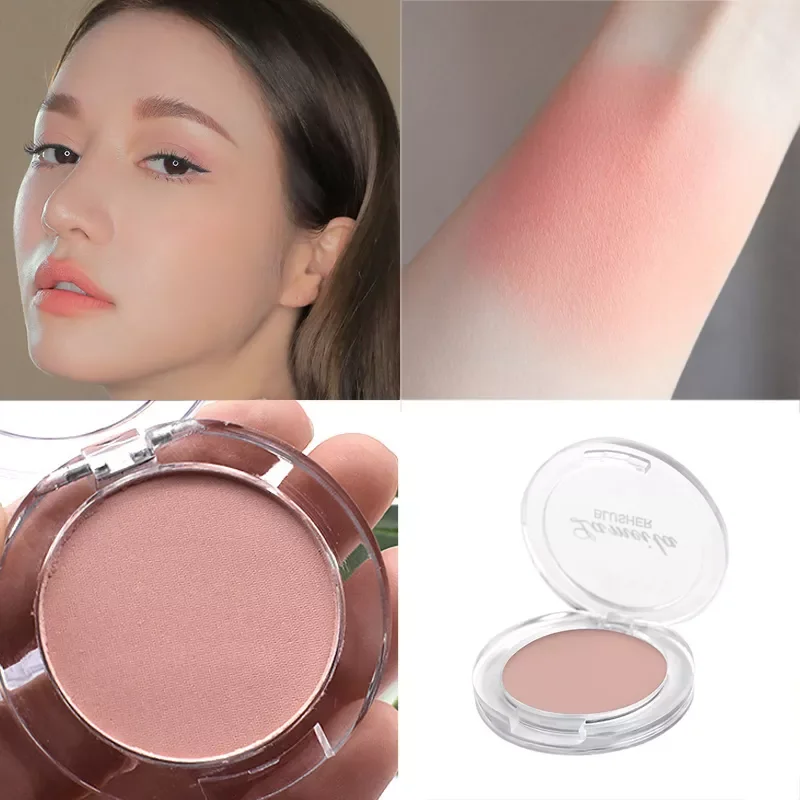

NEW2023 Colors Single Blush Palette Face Cream Concealer Foundation Powder Waterproof Lasting Face Rouge Powder Natural Peach Bl