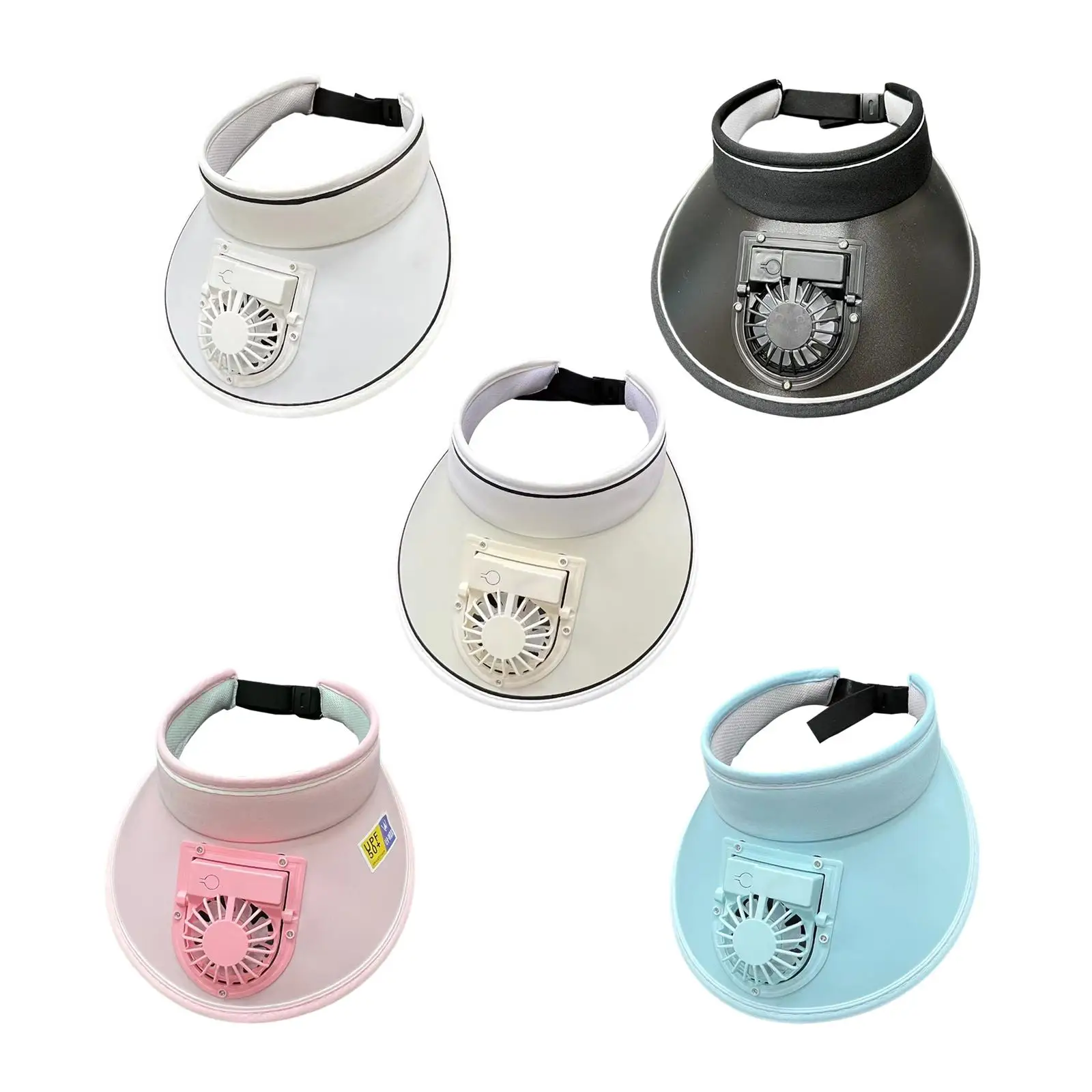 

Women Sun Visor Hat with USB Fan Wide Brim Versatile Comfortable Three Adjustable Speeds Breathable Garden Hat for Outdoor Sport