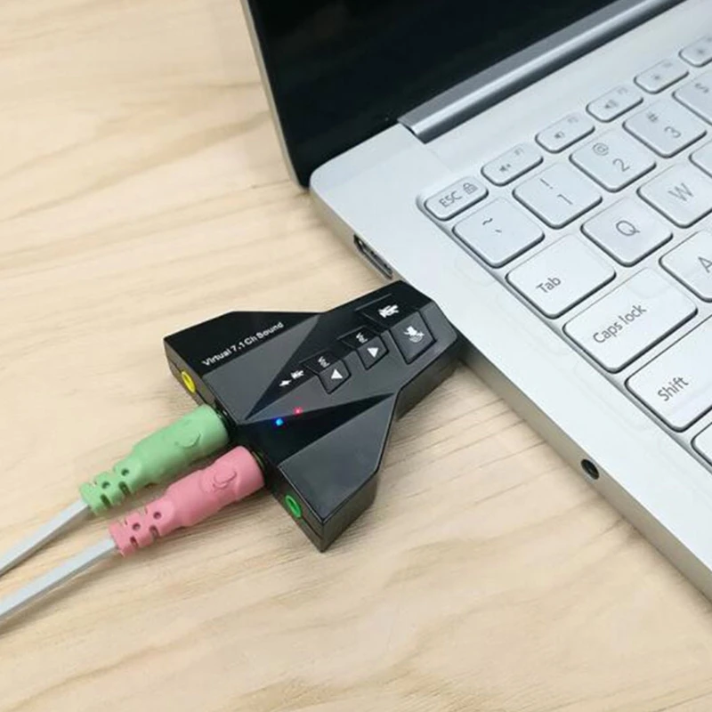 

Портативная внешняя звуковая карта USB к 3D, двойная Виртуальная звуковая карта 7,1 каналов, Звуковая карта для Windows 98SE, ME, XP 24BB