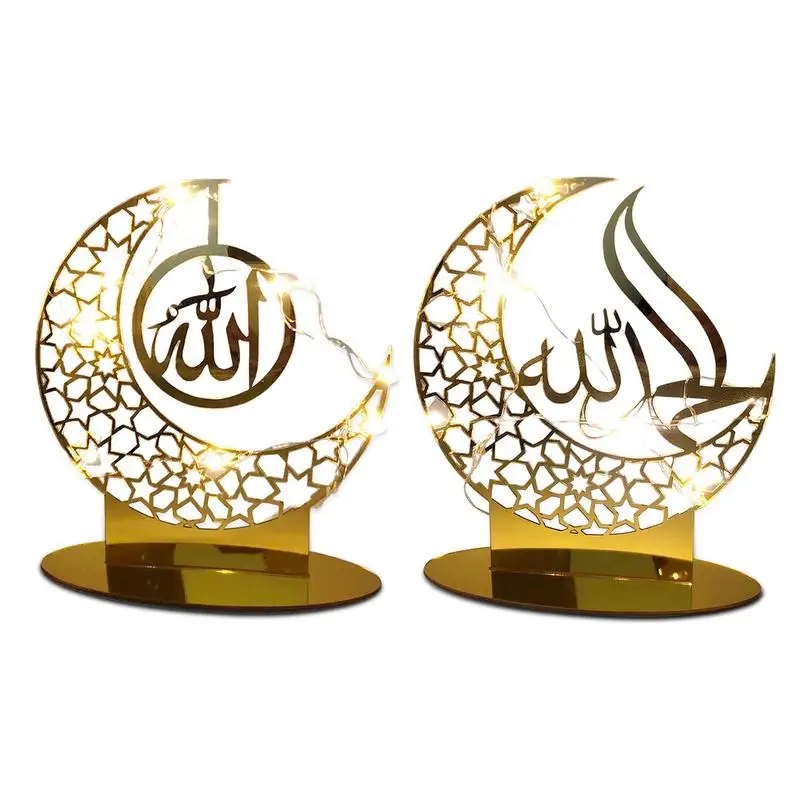 

EID Mubarak Acrylic Pendant With LED Candles Light Ramadan Decorations For Home Islamic Muslim Party Eid Decor Kareem Ramadan