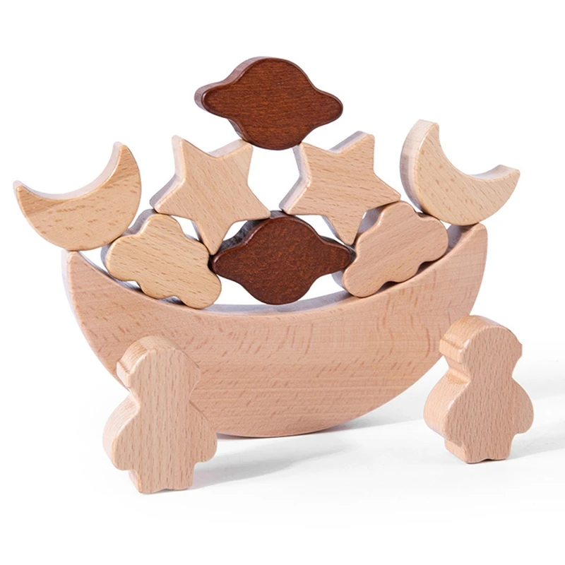 

Moon Moon Equilibrium Game Children Wooden Stars And Moon Balance Blocks Educational Toy Gift