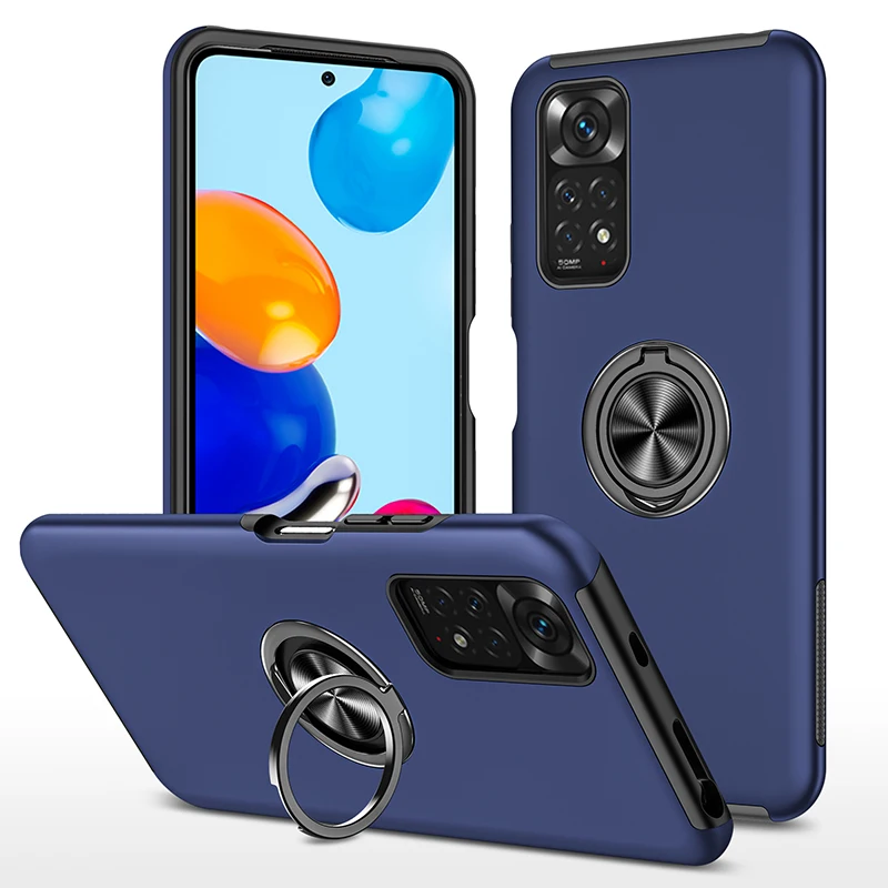 

Shockproof Magnetic Ring Holder Case For Xiaomi Redmi Note 11 10 9 4G 5G Pro Redmi 9 9A 9C POCO X3 M3 M4 Pro Xiaomi 11 11T Cover