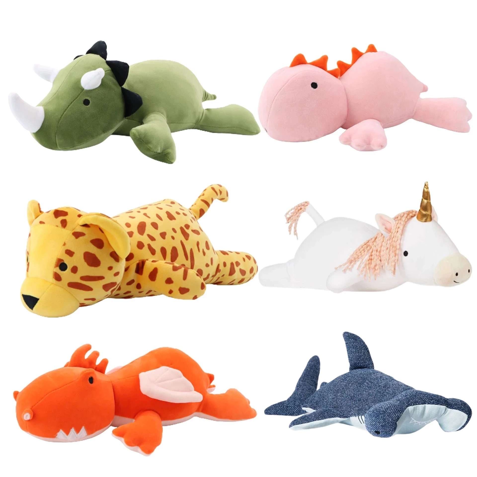 

60cm Big Dinosaur Weighted Plush Toy Cartoon Stuffed Animals Pillow Soft Toy Cute Dinosaur Birthday Birthday Gift For Children