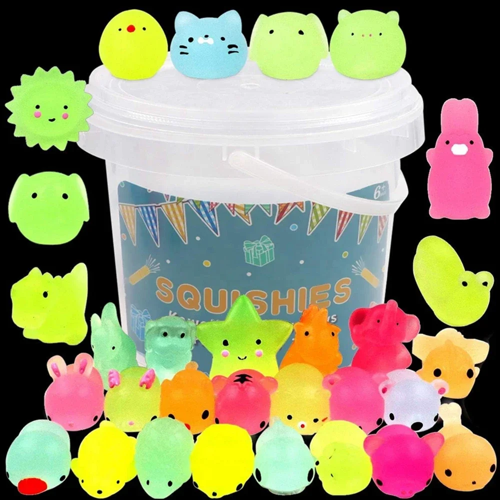 24/36 шт. для детей Kawaii животные Squishies Mochi мягкие игрушки светящиеся в темноте