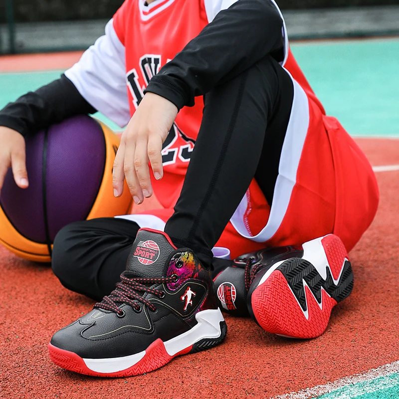 2022 Children's Basketball Sneakers Cushion Anti-skid Neutral Training Basketball Shoes Children's Comfortable Basketball Shoes