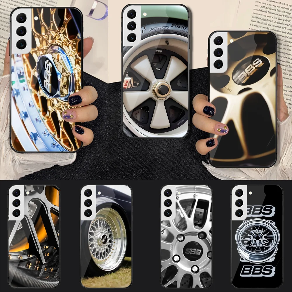 

Bbs Car Rim Wheel Hub Tempered Glass Phone Case Cover For Samsung Galaxy A S 9 12 13 20 21 22 32 33 Fe 5G Plus Ultra Black