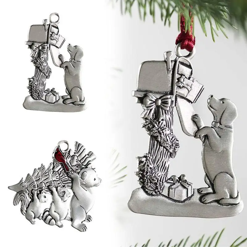 

Christmas Tree Ornaments Christmas Home Decor Christmas Small Metal Antique Silver Pendant Necklace Craft For Christmas New Year