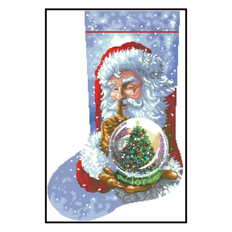 Mikołaj Zestawy do haftu krzyżykowego Wzory z nadrukiem na płótnie nitkami 11CT 14CT DIY Robótki rysunkowe Rękodzieło Wystrój domu