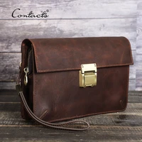 contacts men clutch bag luxury genuine leather male handbag casual clutch purse large capacity designer bag for man quality