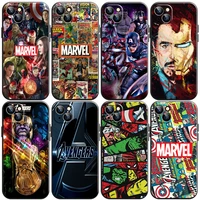 marvel the avengers phone case for funda iphone 11 13 pro max 12 mini x xr xs max 6 6s 7 8 plus celular back etui coque soft