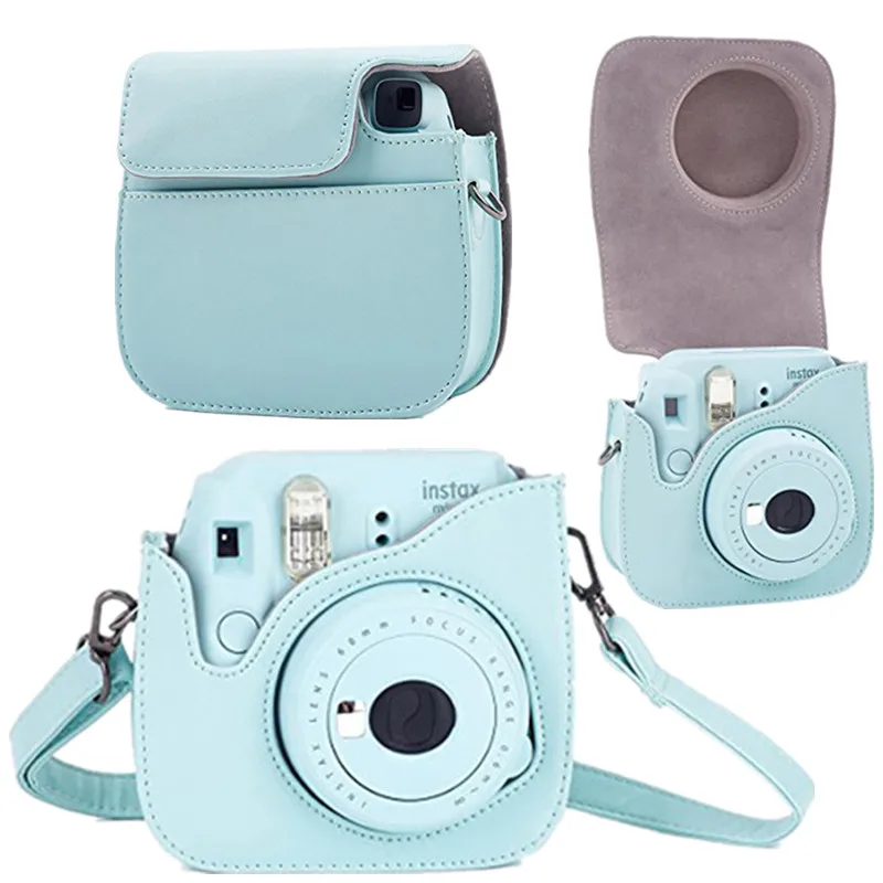 Leather Camera Strap Bag Case Cover Pouch Protector Shoulder Strap For Polaroid Photo Camera For Fuji Fujifilm Instax Mini8 8+ 9