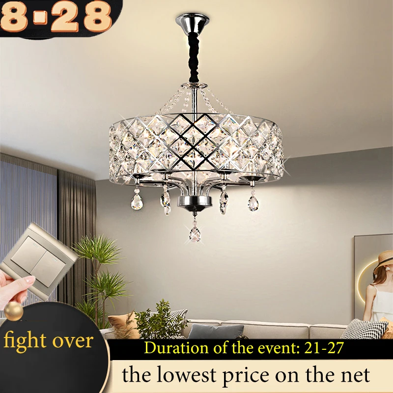 

Хрустальная люстра для гостиной E14, потолочная лампа для столовой, спальни, простой светильник для дома в отеле, виллы, осветительные приборы