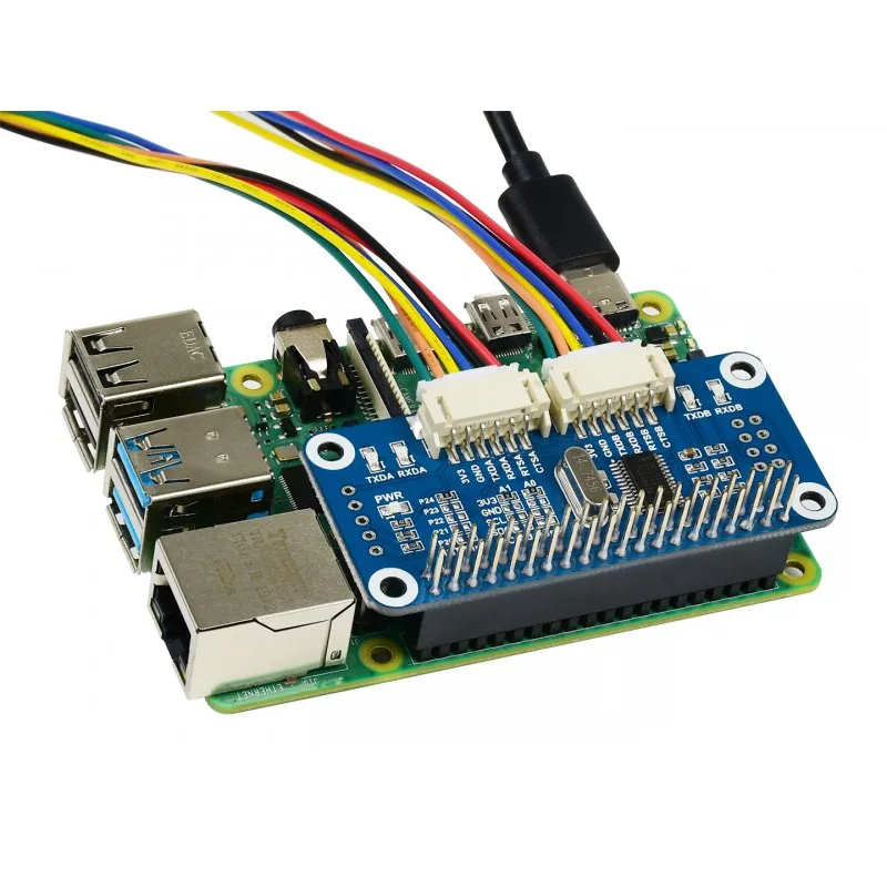 Интерфейс Waveshare I2C серийная Расширительная головка для Raspberry Pi 2-канальный UART 8 ГПП