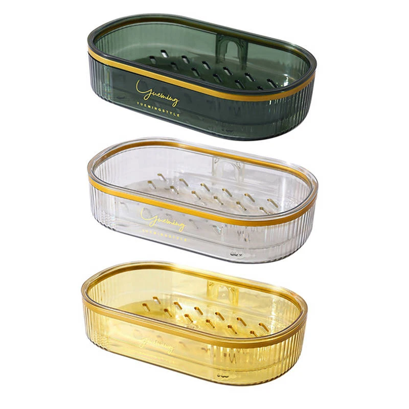 

1PC New Light Luxury Style Creative Soap Box Bathroom Holder Sponge Dish Bathroom Accessories Soap Dishes Self Adhesive